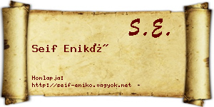 Seif Enikő névjegykártya